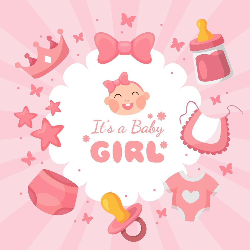 It's a Girl Celebration Design vector