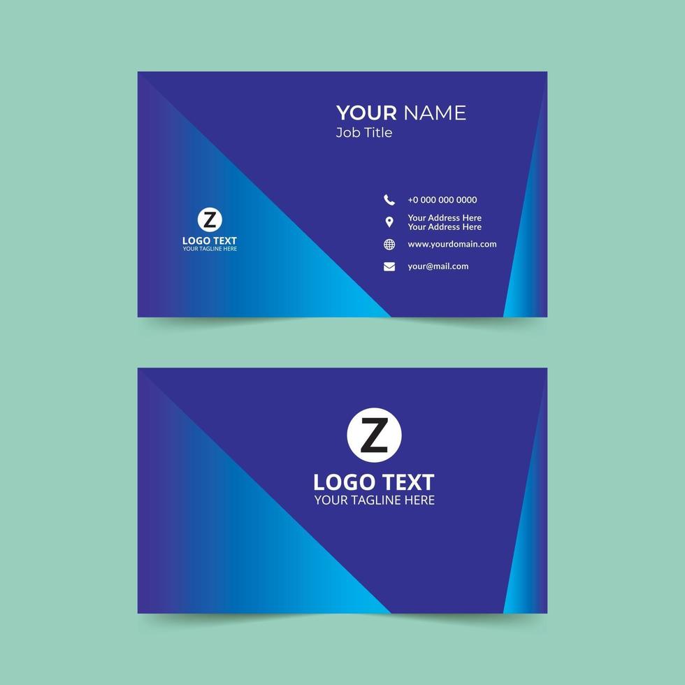 Blue Nice Business Card Template vector