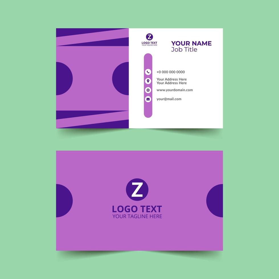 Purple Business Card Design template vector