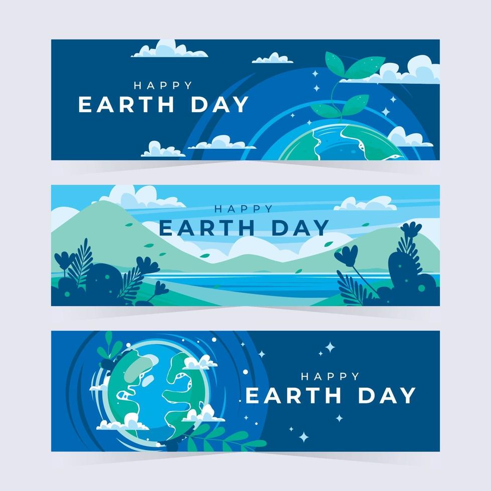 Earth Day Beautiful Landscape Banners vector