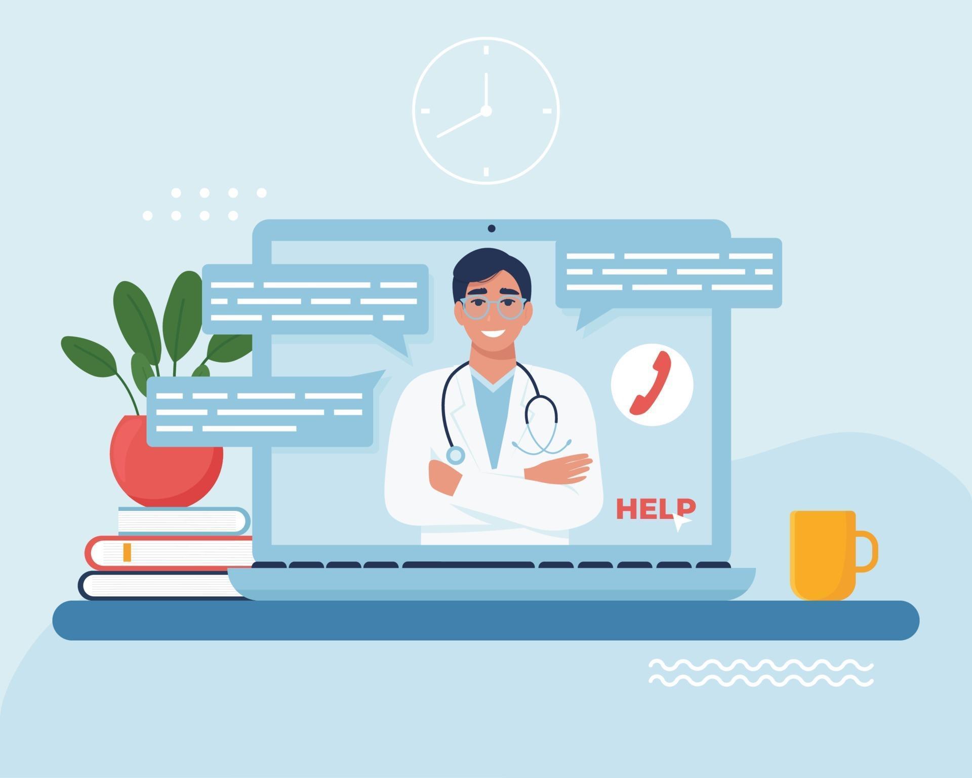 Online doctor consultation concept 2199458 Vector Art at Vecteezy