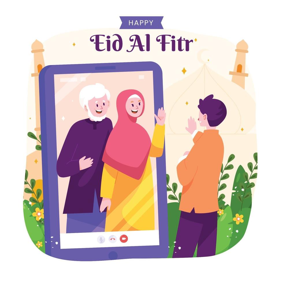concepto de celebración de eid al fitr vector