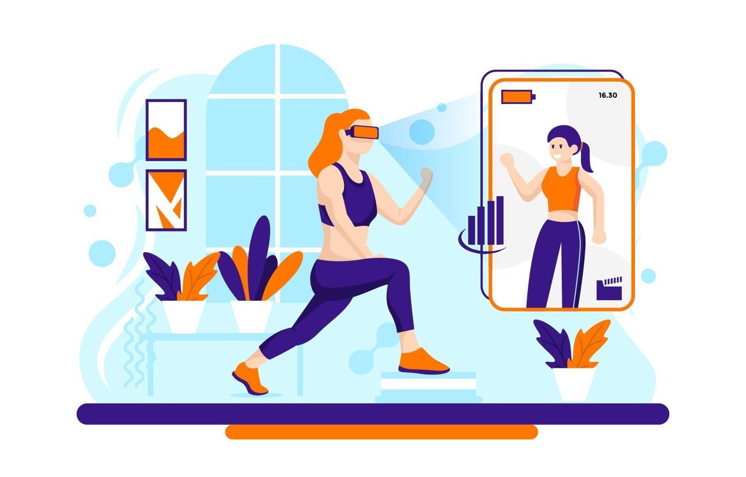 en el concepto de diseño de gimnasio en casa vector