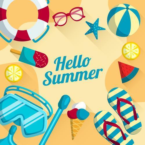 Hello Summer Design Concept vector