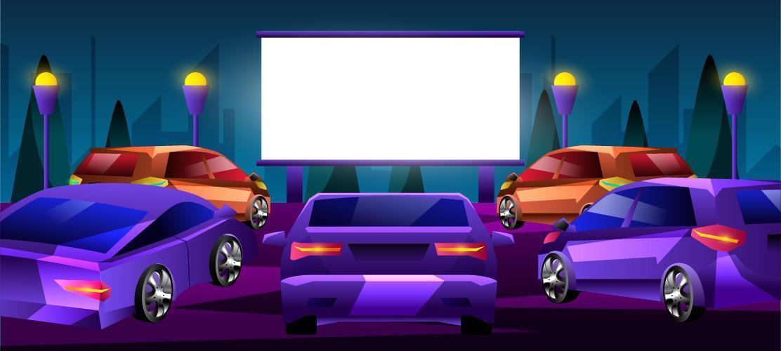 concepto de diseño de películas de coche vector