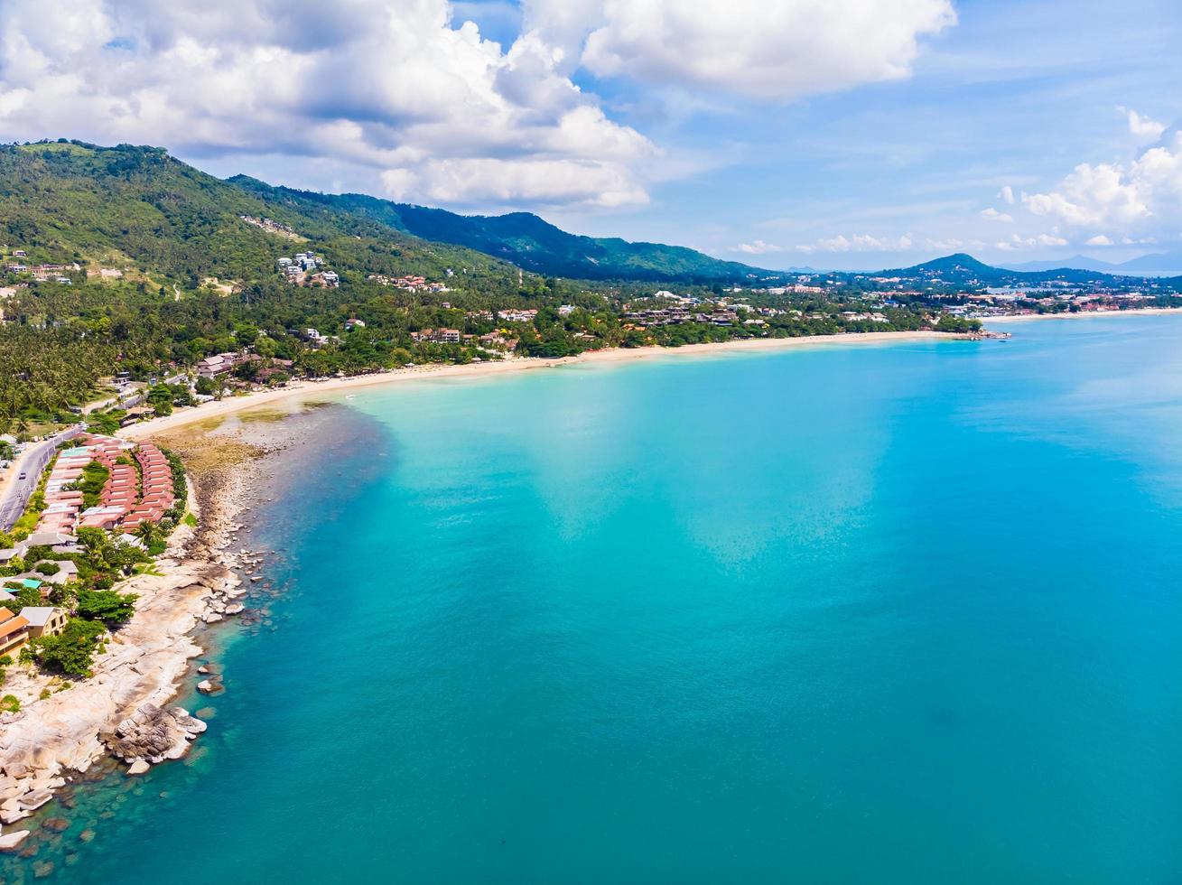 Aerial view of the sea at Koh Samui island, Thailand photo