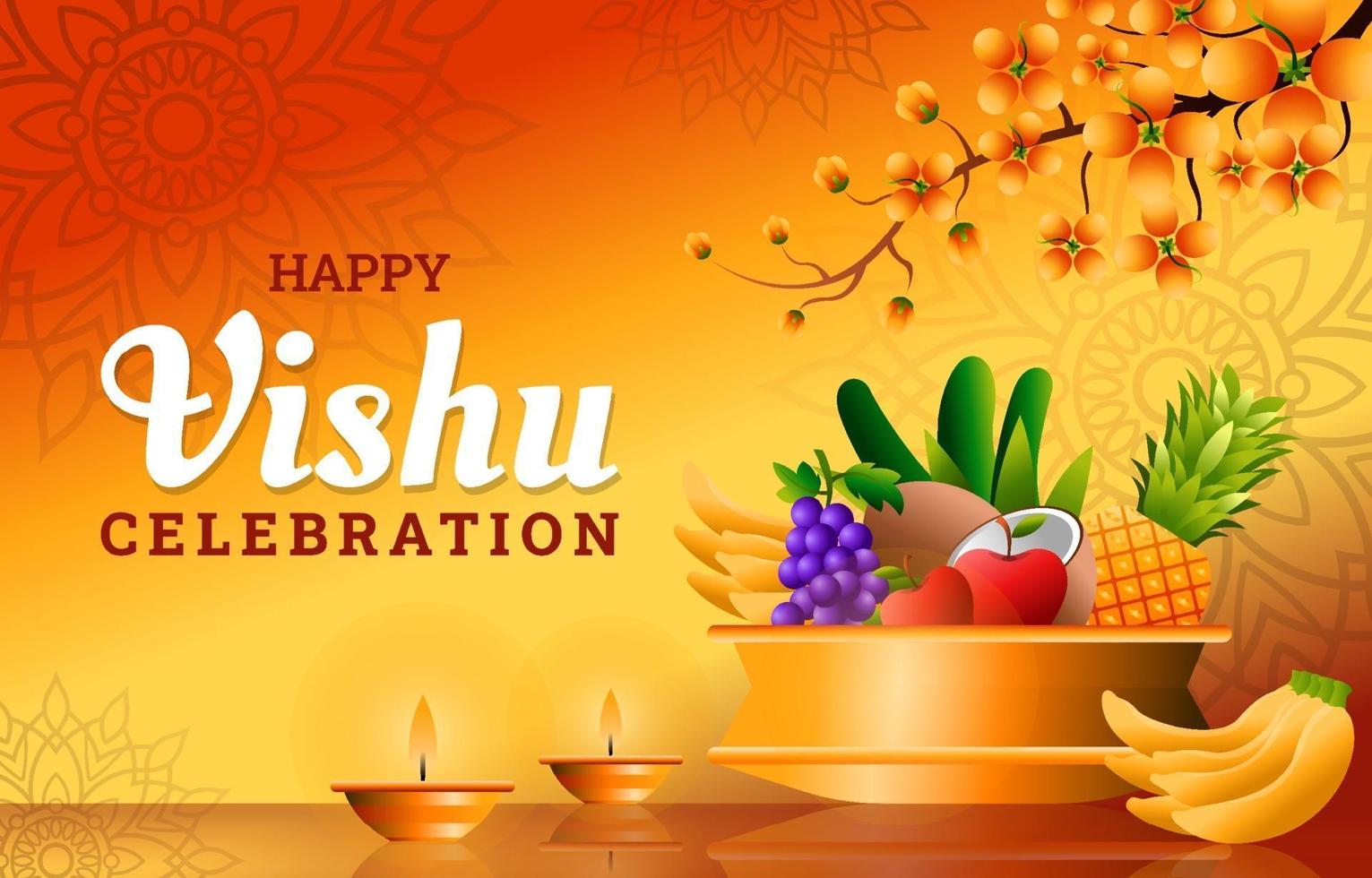 Vishu Day Celebration Realistic Gradient Background Design 2199858 Vector  Art at Vecteezy