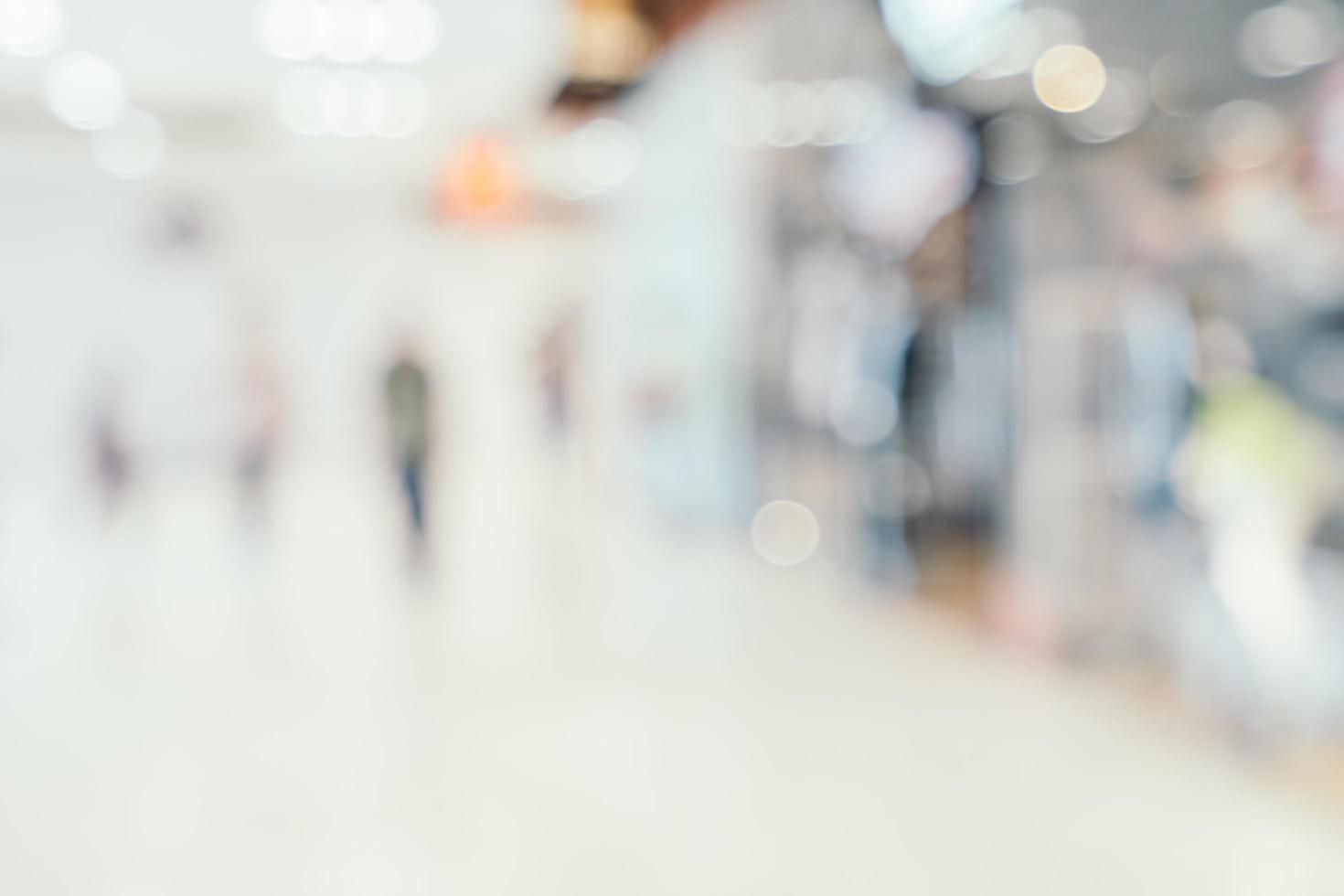 Abstract defocused shopping mall interior background photo