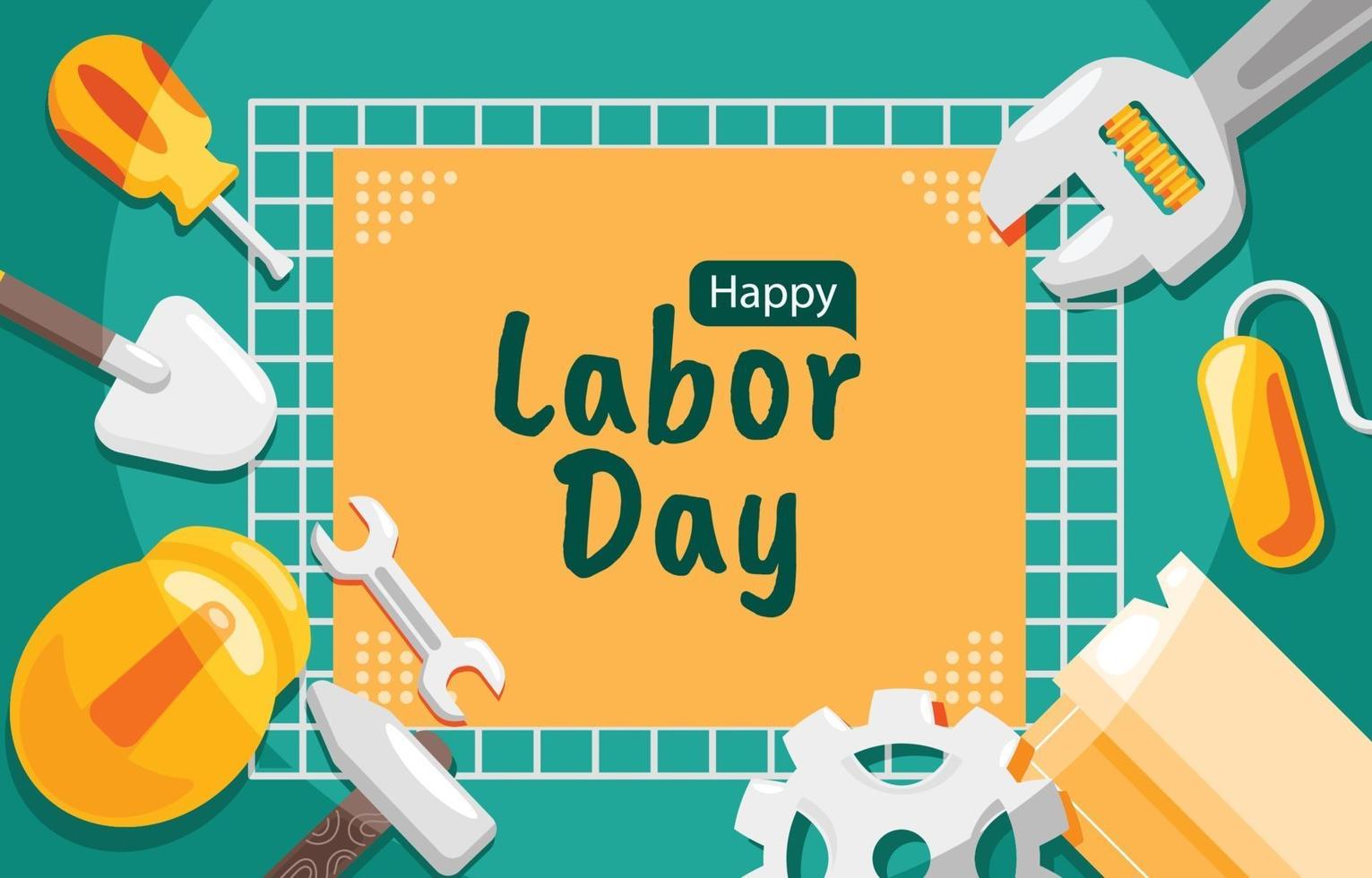 Labor Day Background in Flat Design vector