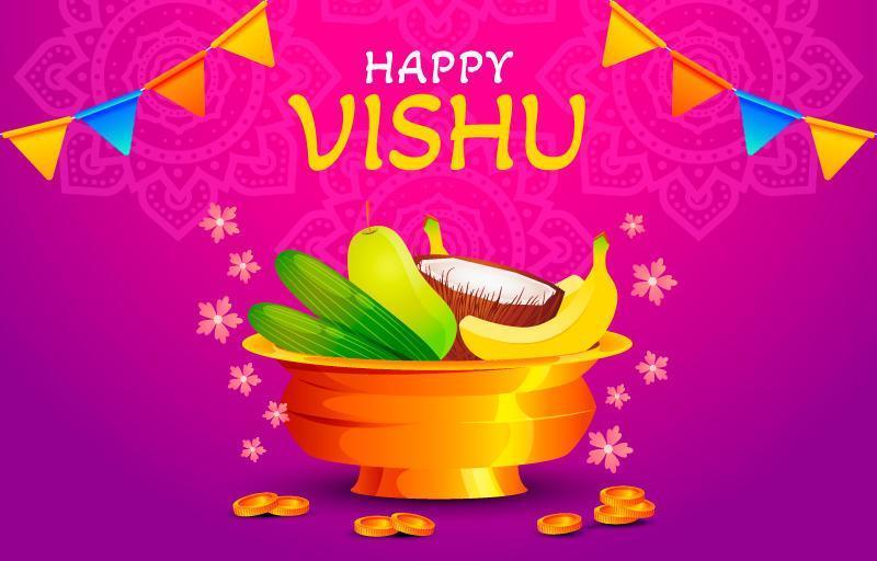 Vishu Day Celebration Background vector