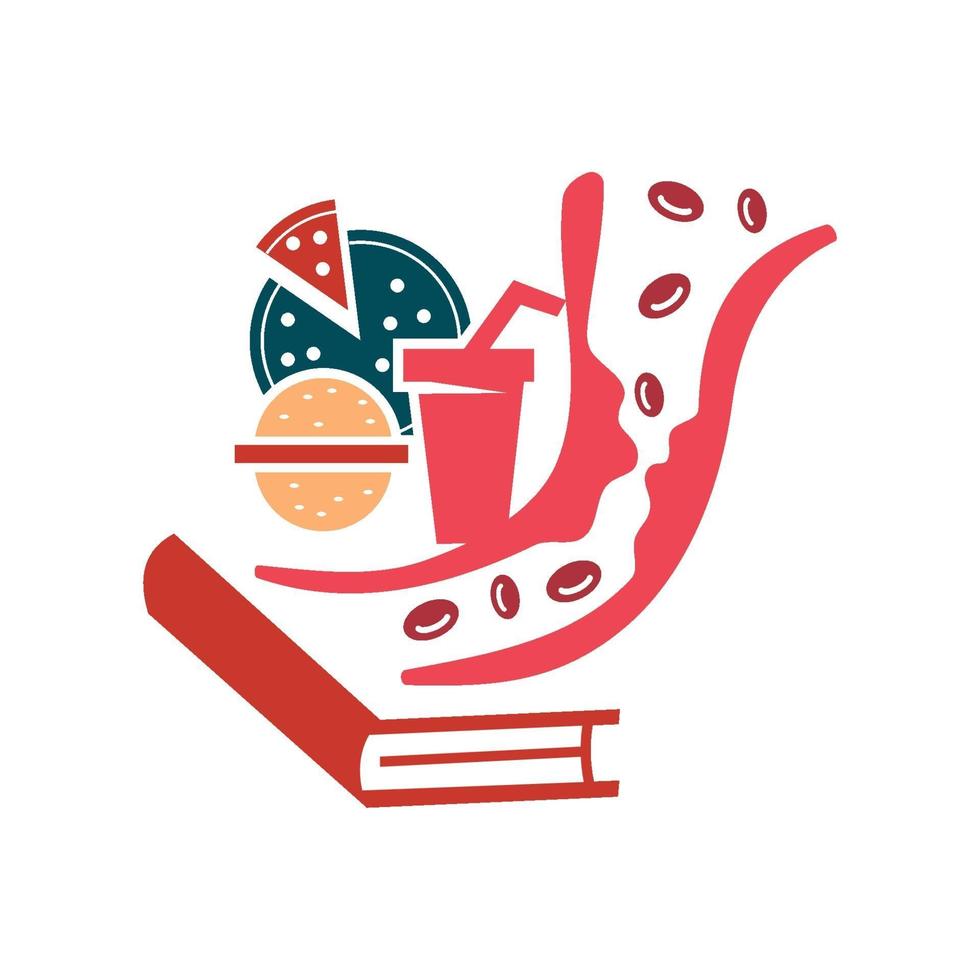 Cholesterol in artery health risk vector design Illustration