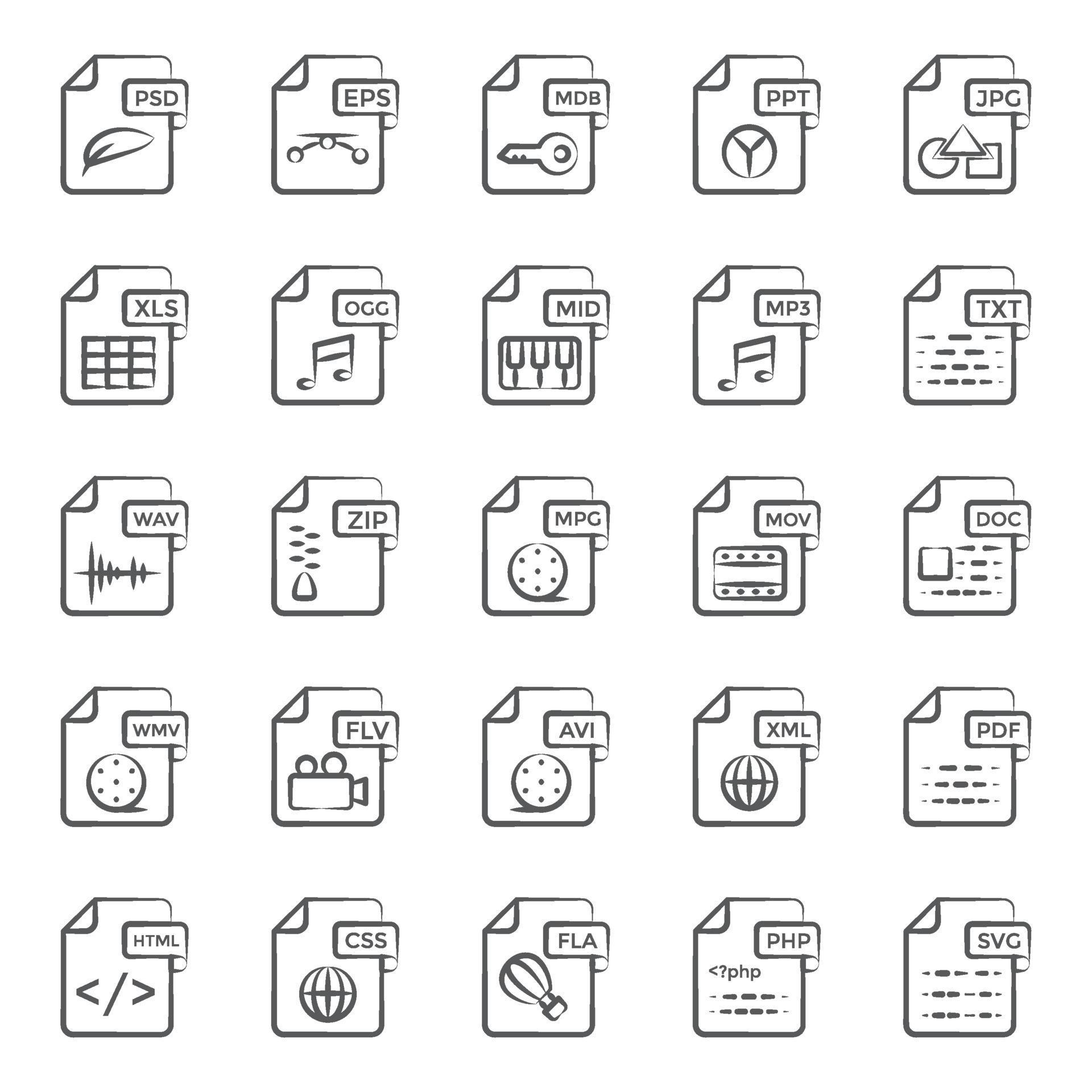 Data File and Format 2200502 Vector Art at Vecteezy
