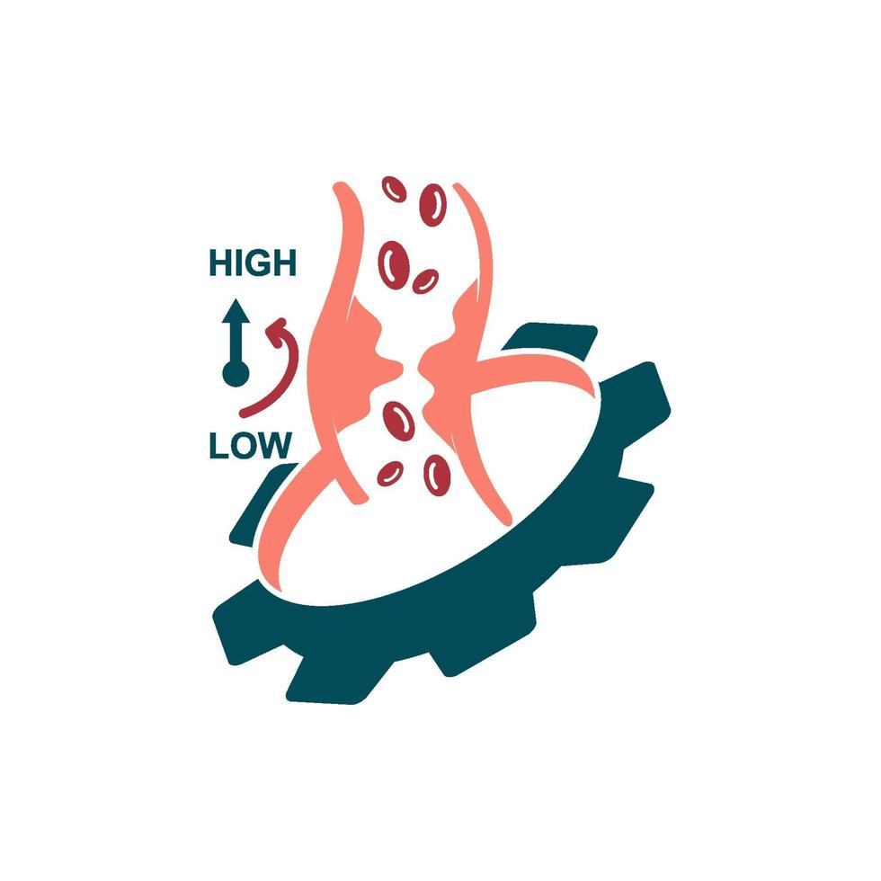 Cholesterol in artery health risk vector design Illustration