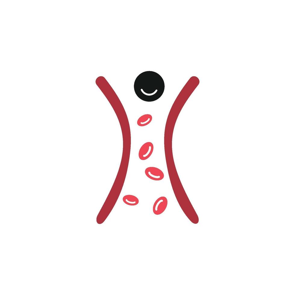 Cholesterol in artery health risk vector design Illustration