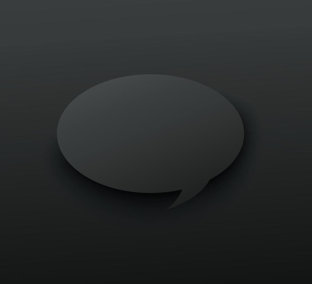 Blank speech bubble on black background vector illustration