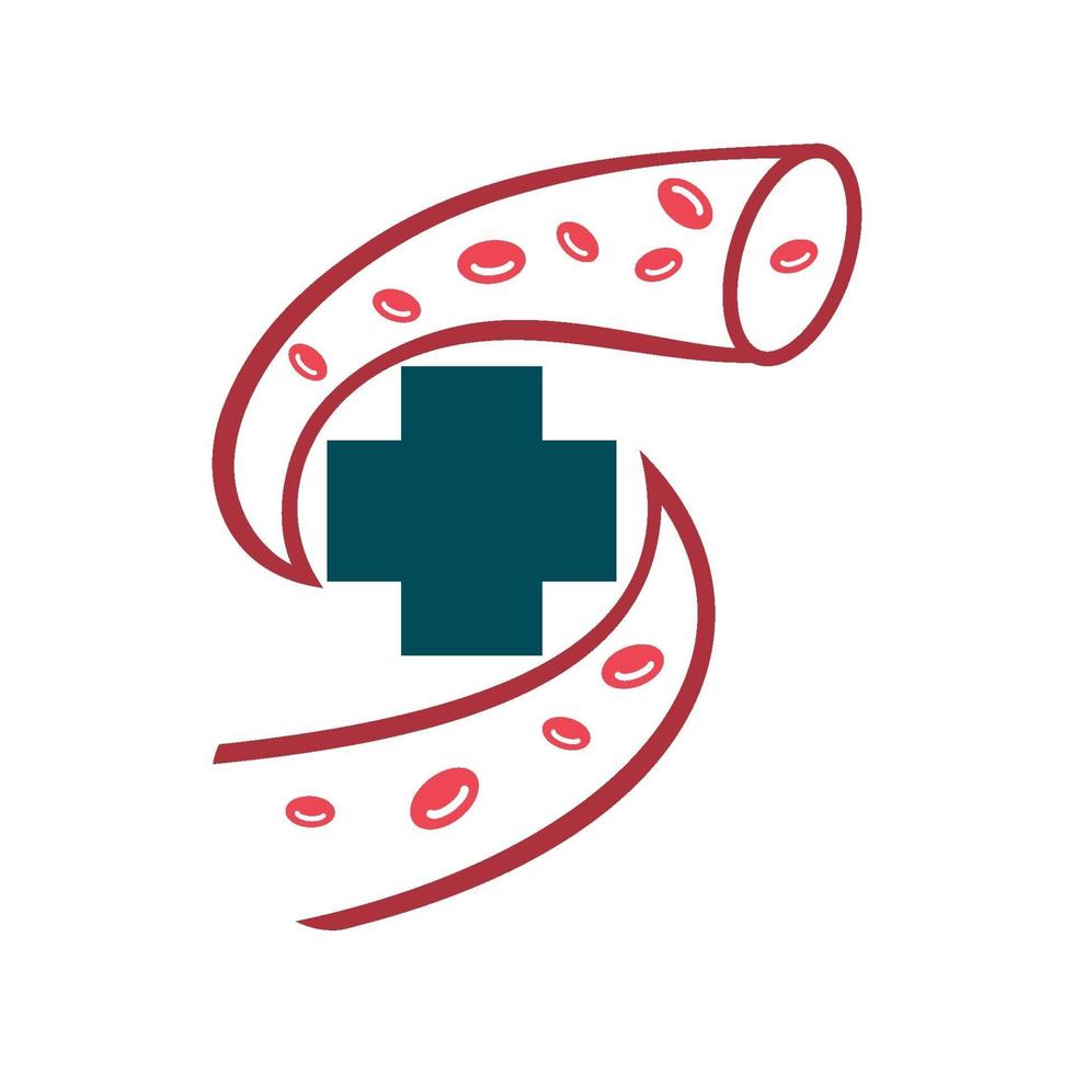 Cholesterol in artery health risk vector design Illustration