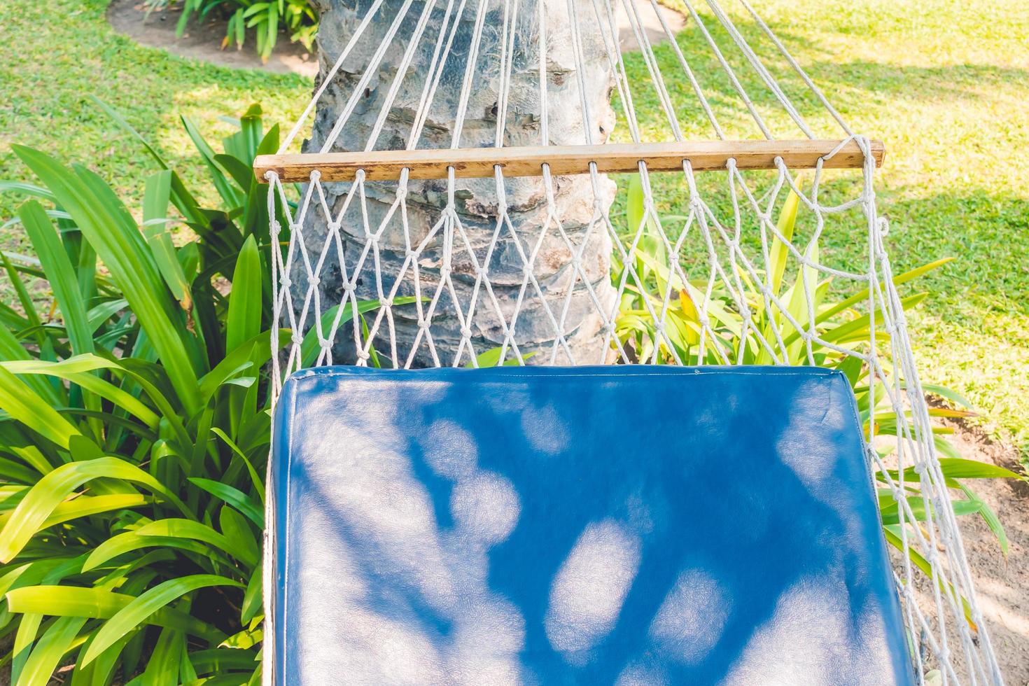 Empty hammock in the garden photo