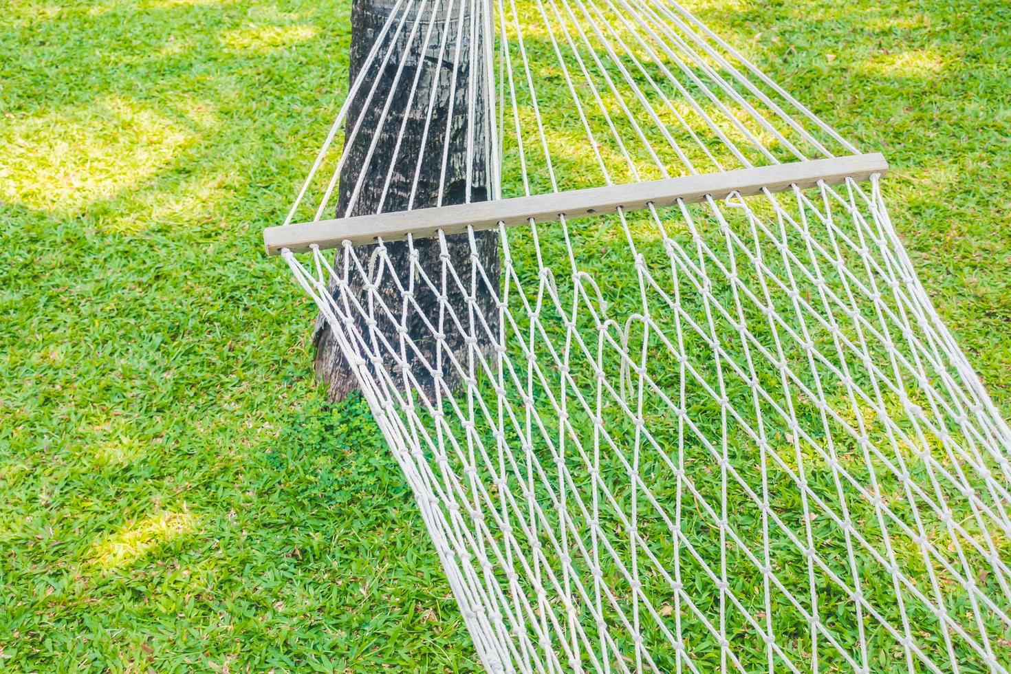 Empty hammock in the garden photo