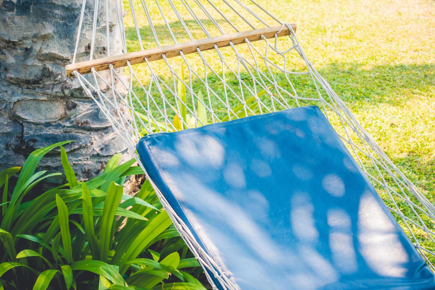 Empty hammock in the garden photo