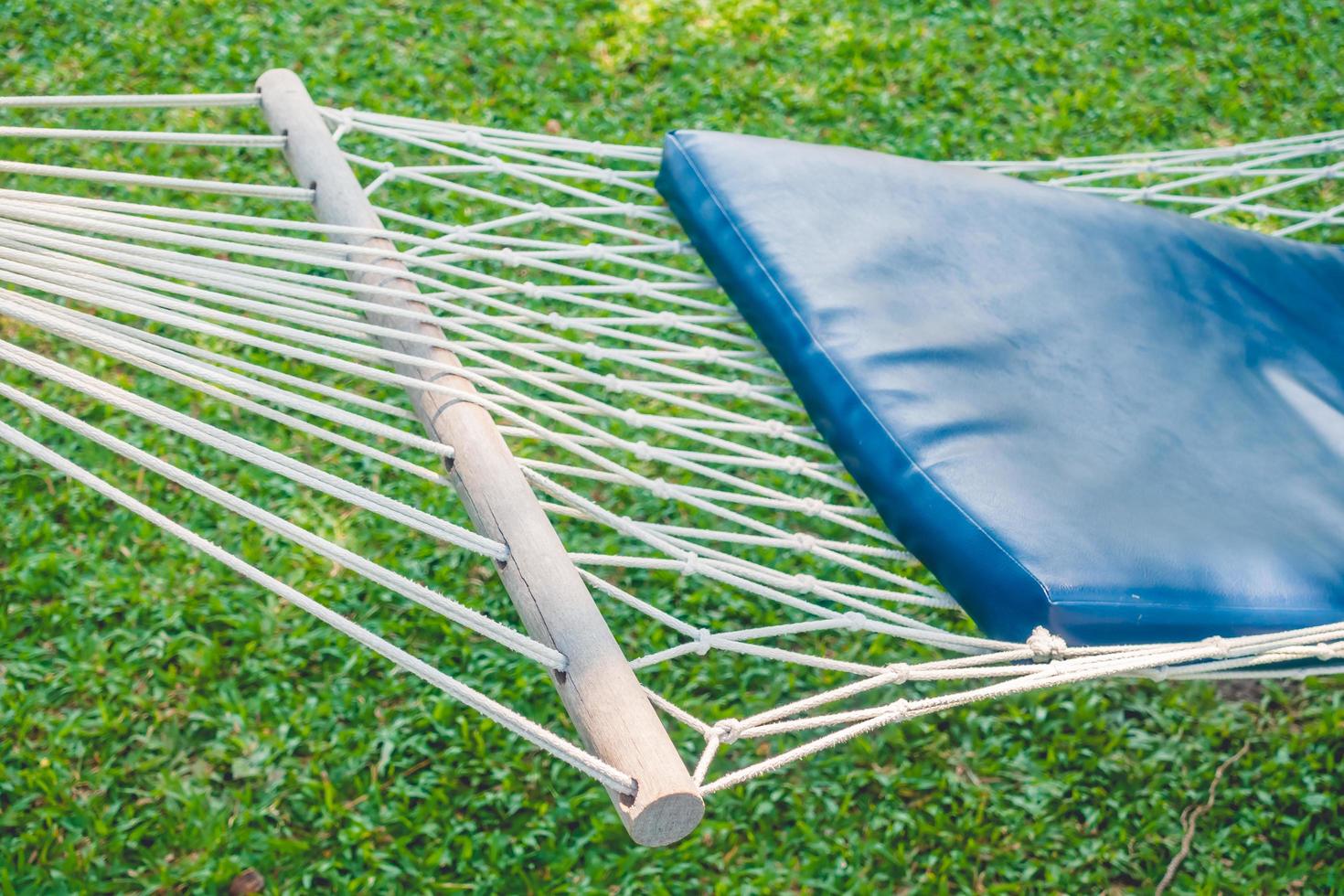 Empty hammock in the garden photo