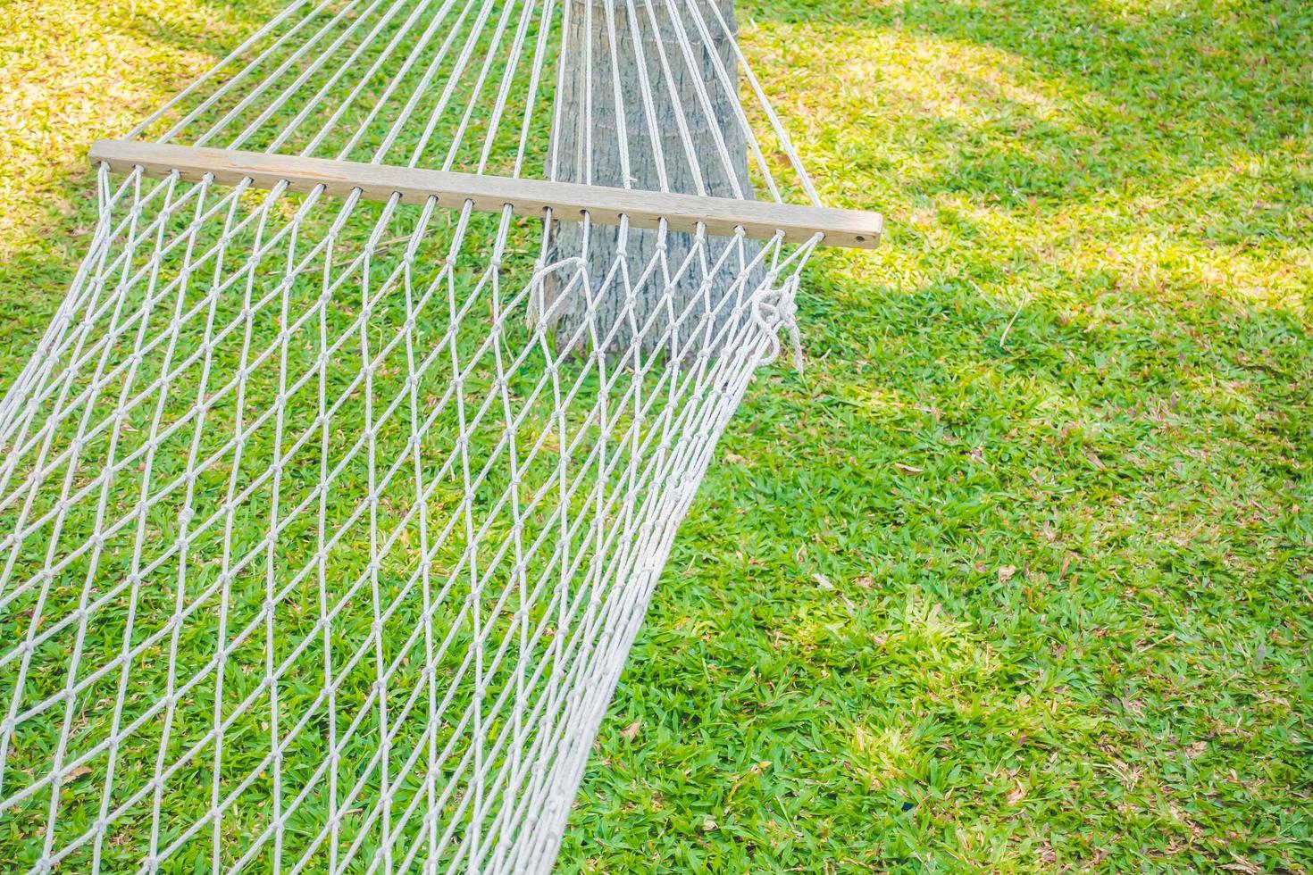 Empty hammock in the garden photo