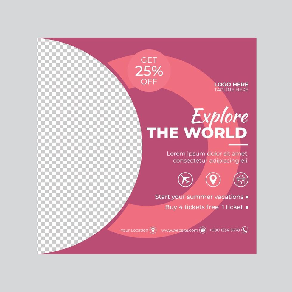 Social media post template vector