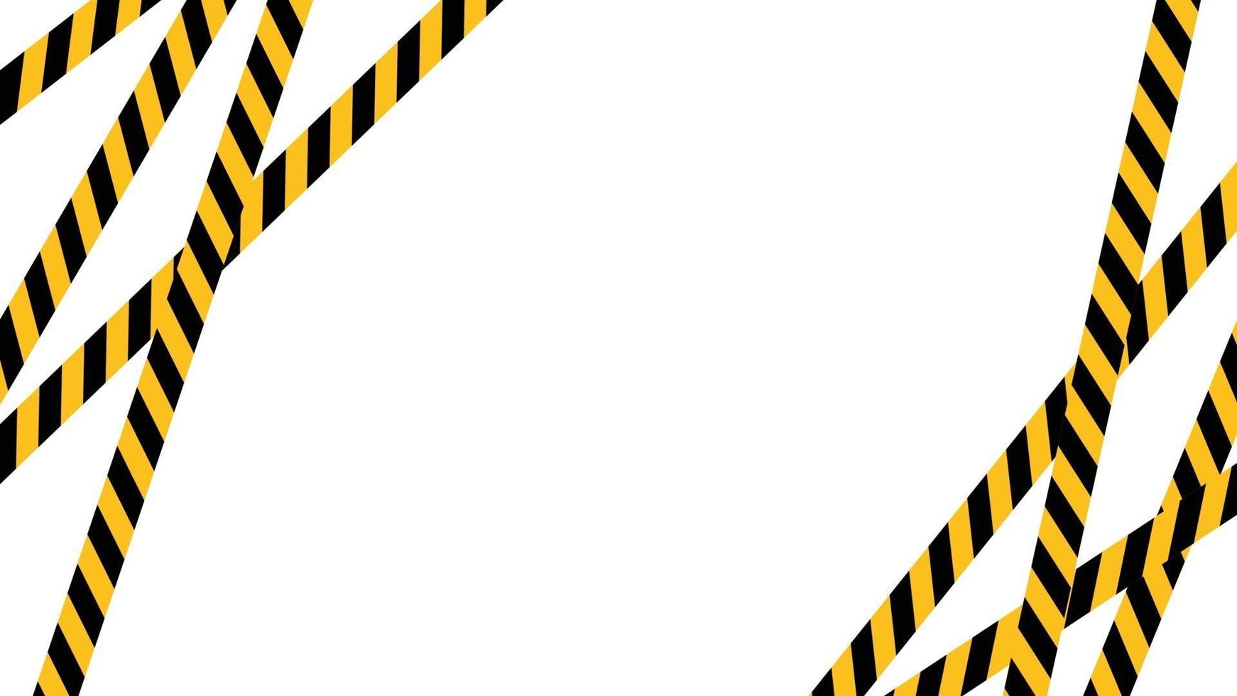 Caution tape ribbons on white background. Copy space composition for text. Vector illustration