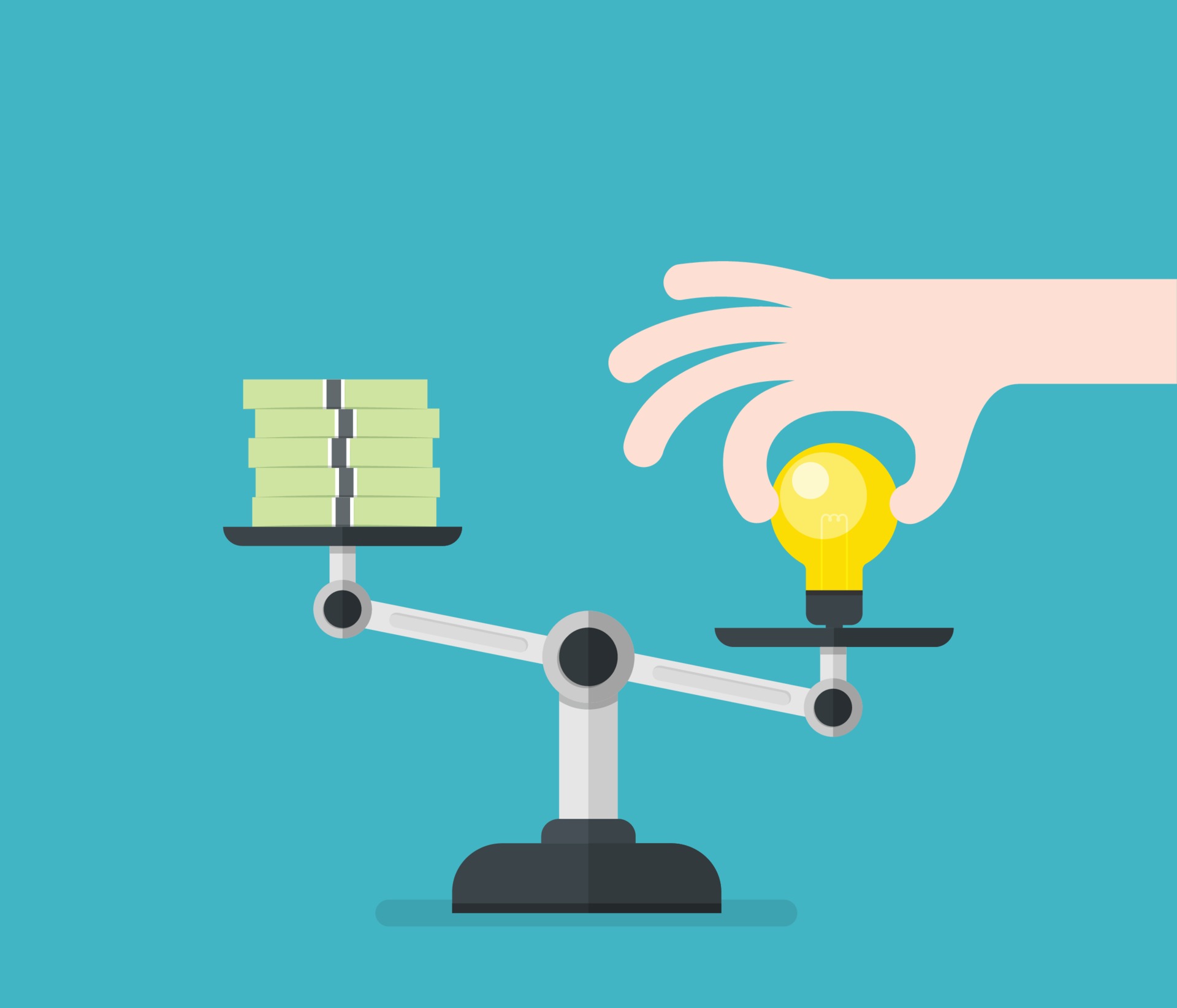 Value of idea. Concept of compare value. Vector illustration 2201082