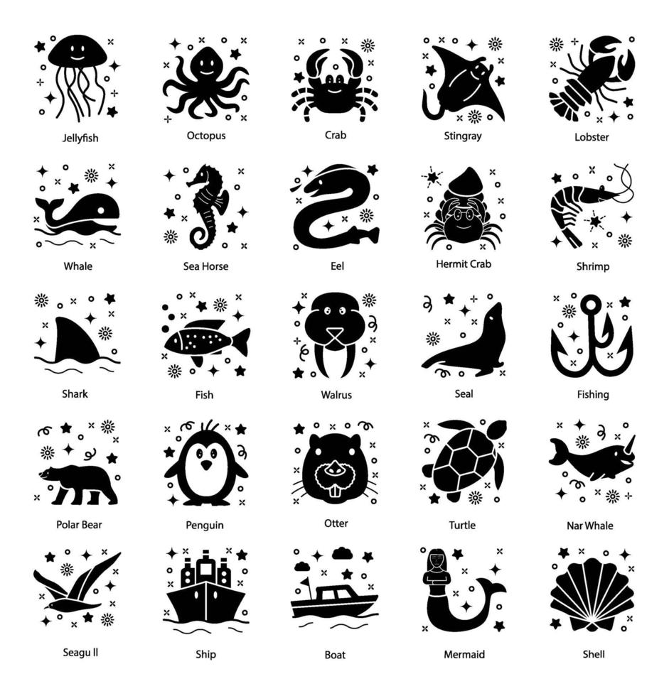 Underwater and Sea Creatures vector