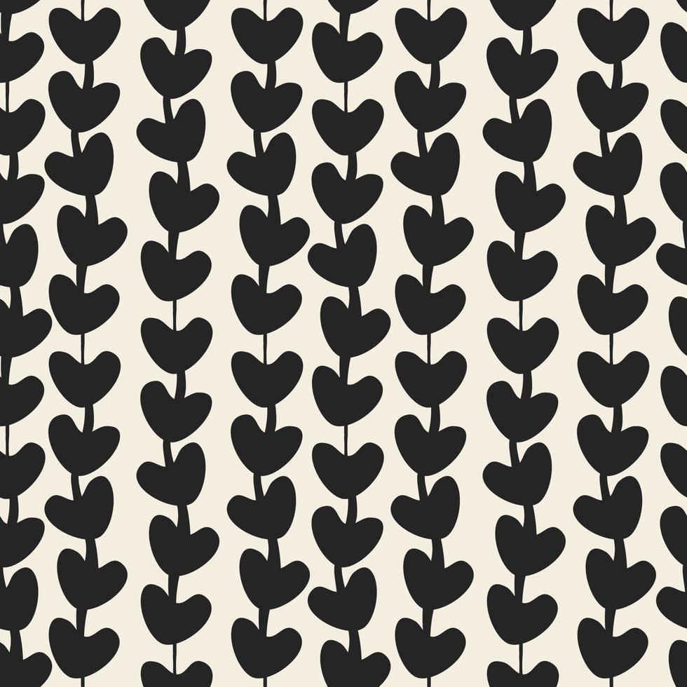 seamless valentine day pattern background with monochrome heart heart line vector