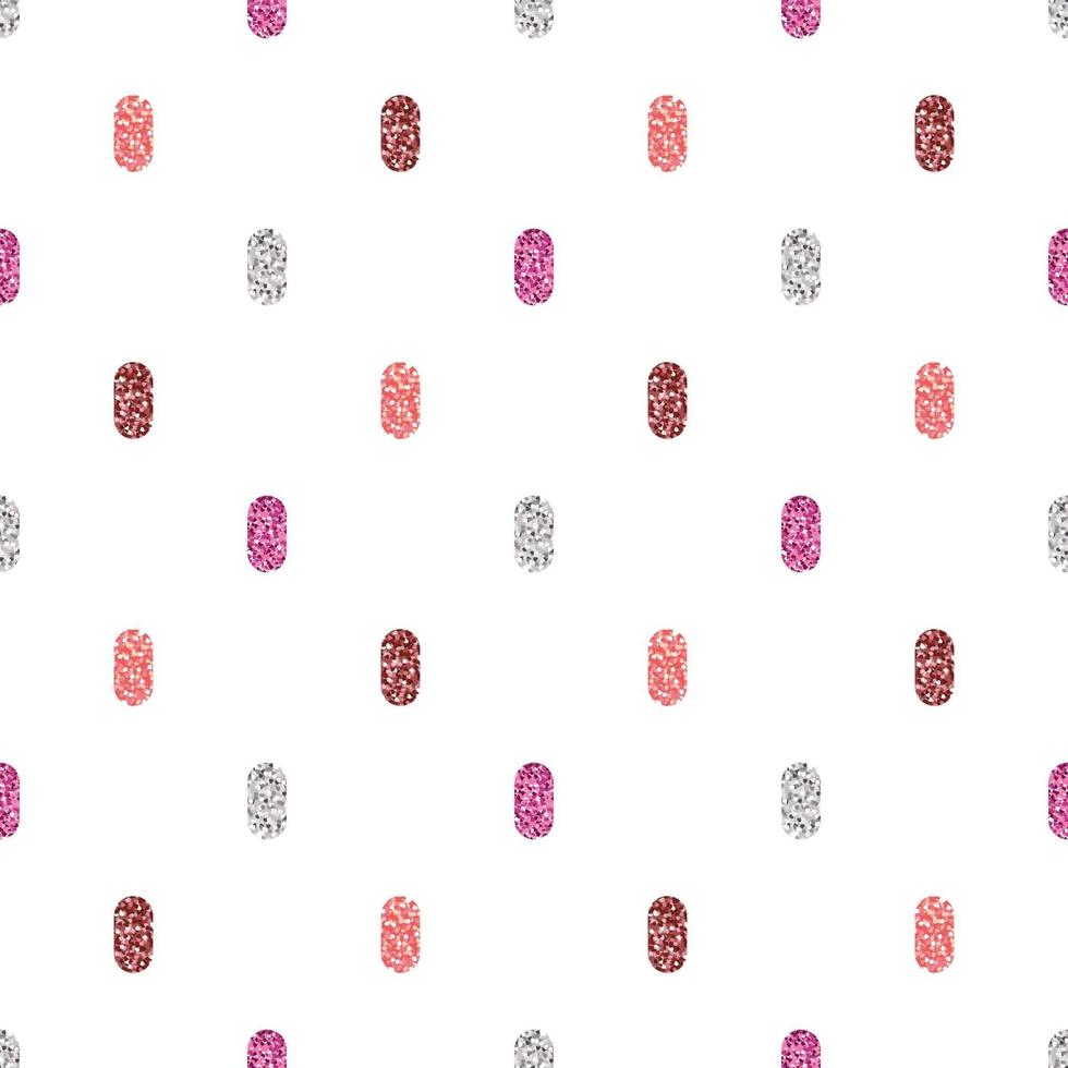 seamless monochrome pink glitter dot from oval shape pattern on white background vector
