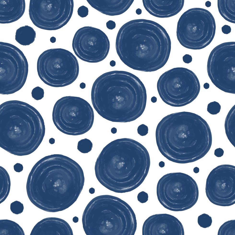 Seamless doodle blue dot de fondo de acuarela vector