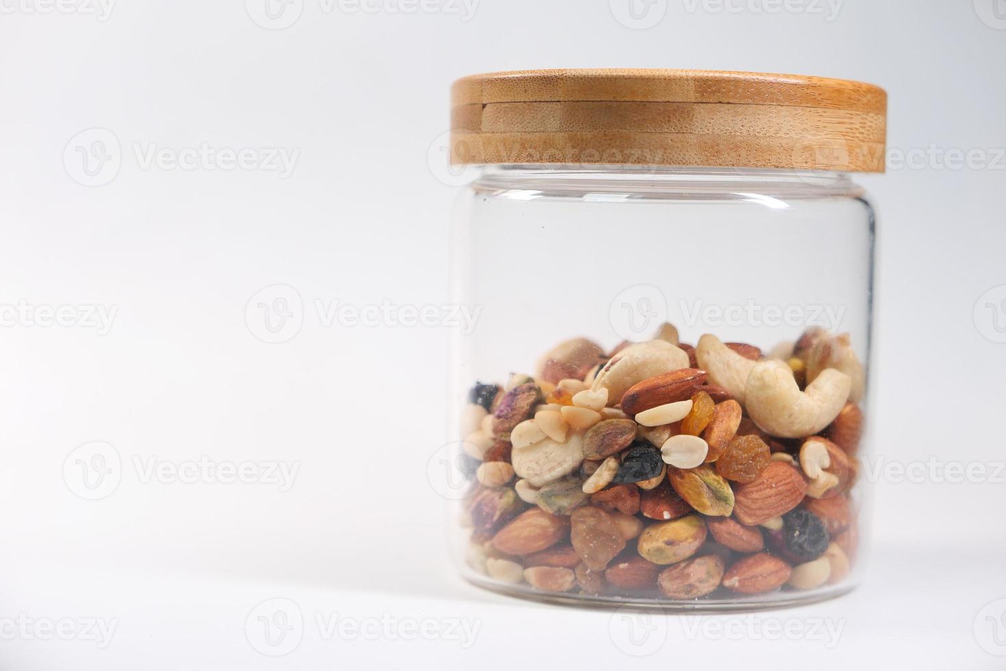 Jar of mixed nuts isolated on white background 2201190 Stock Photo at