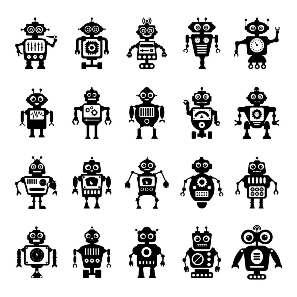 Ai Technology and Robots vector