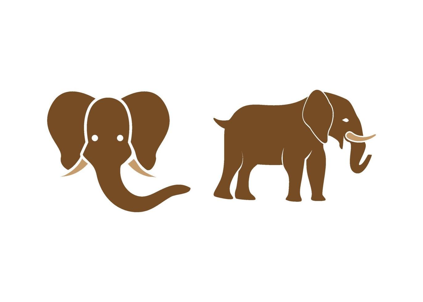elefante, icono, ilustración, vector, conjunto vector