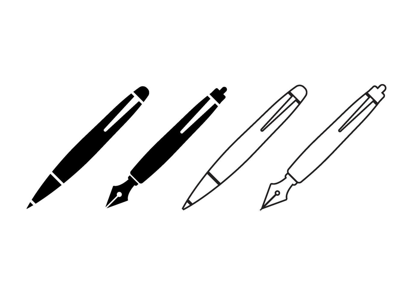 Pen icon illustration vector set