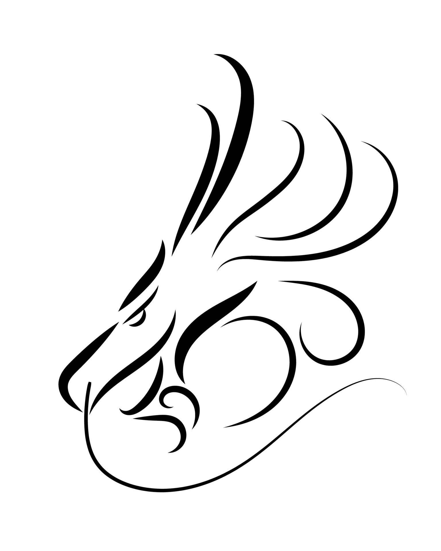 Line art vector of A dragon head. 2201417 Vector Art at Vecteezy
