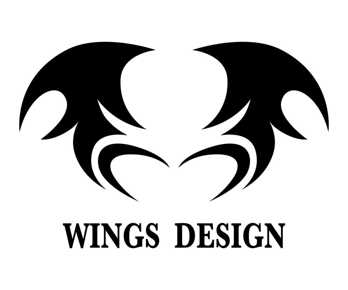 Black animal wing logo design vector illustration suitable for branding or symbol.