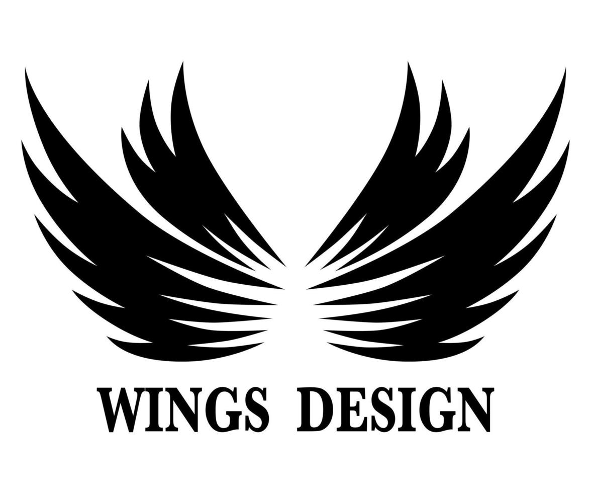 Black animal wing logo design vector illustration suitable for branding or symbol.