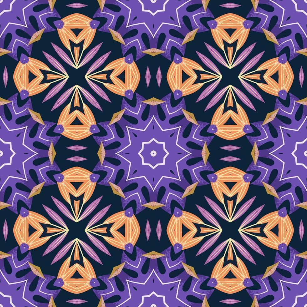 Seamless pattern with abstract mandala ornamental arabesque illustration. vector