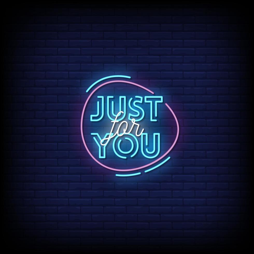 Just For You Neon Signs Style Text Vector