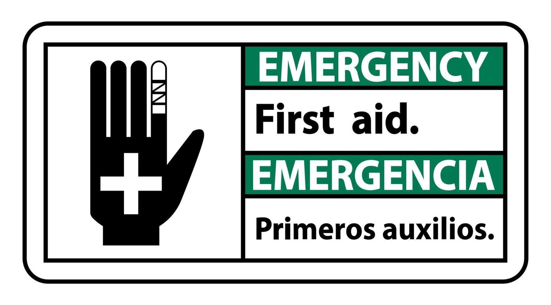 Bilingual Emergency First Aid Sign vector