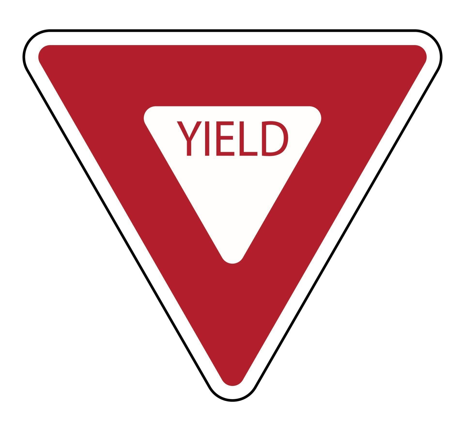 Traffic sign yield road on white background 2201556 Vector Art at Vecteezy