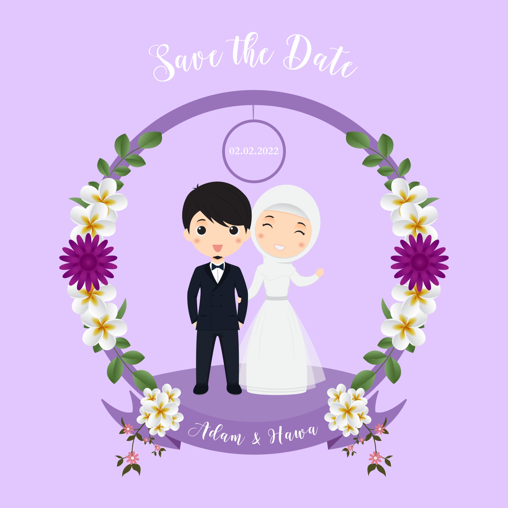 Muslim couple wedding invitation card 2201575 Vector Art at Vecteezy Muslim couple wedding invitation card 2201575 Vector Art at Vecteezy