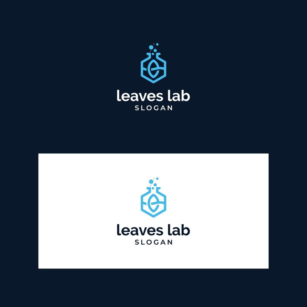 logo leaves and lab design vector