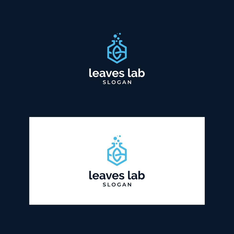 logo leaves and lab design vector