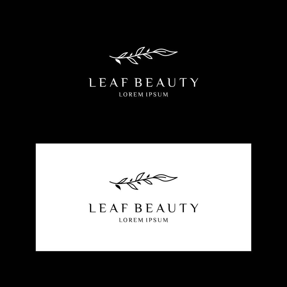 Tree branch leaf beauty logo design vector