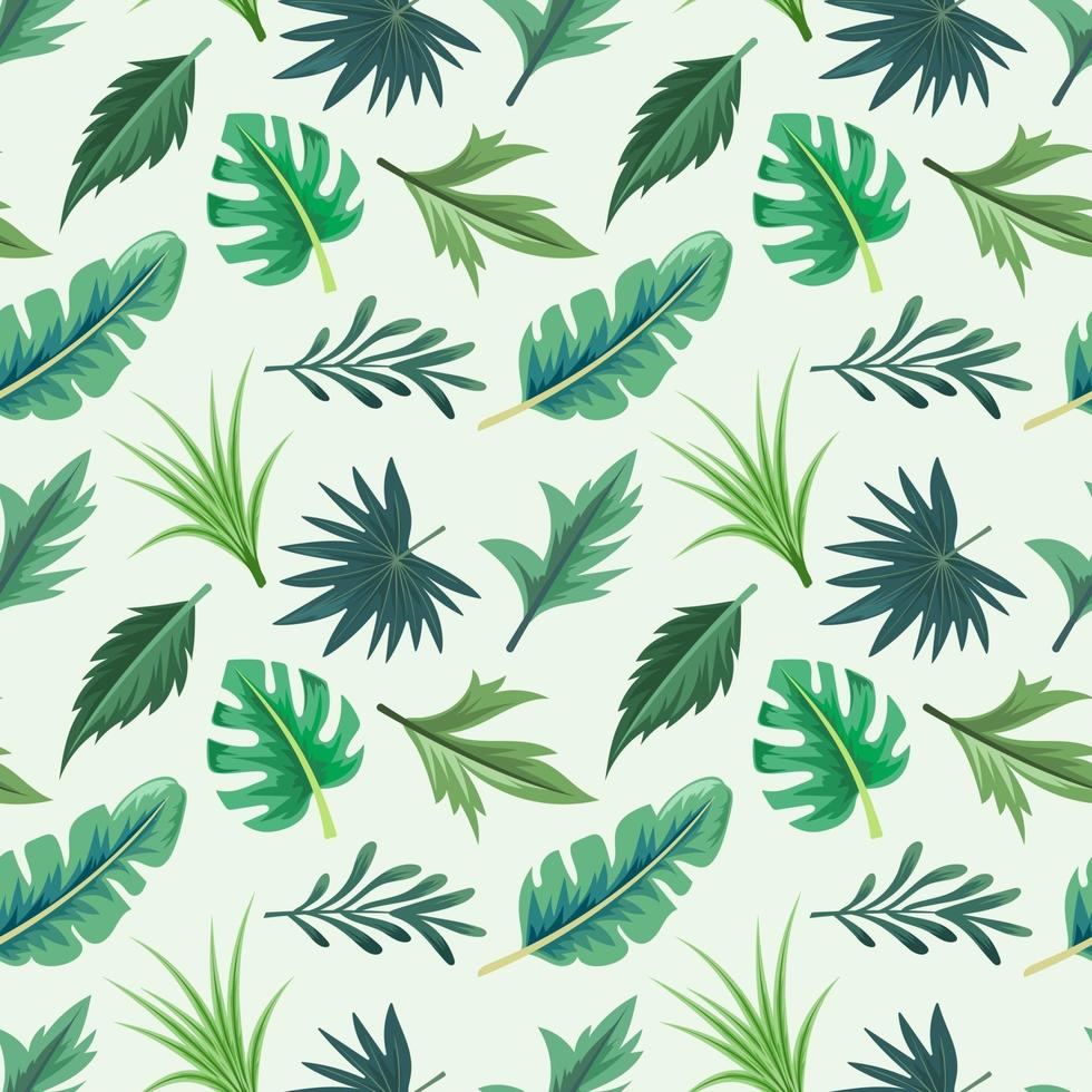 Seamless pattern with beautiful exotic tropical leaves. vector