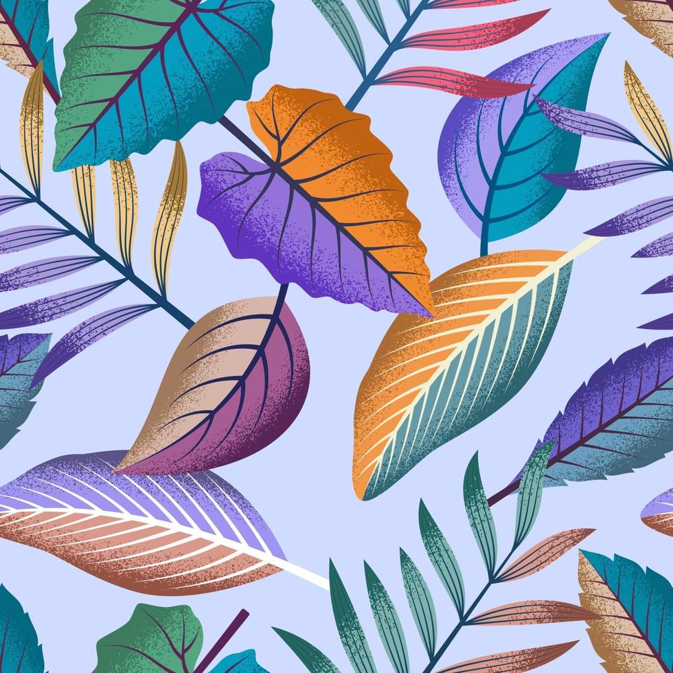 patrón tropical transparente con hermosas hojas sobre fondo claro. vector