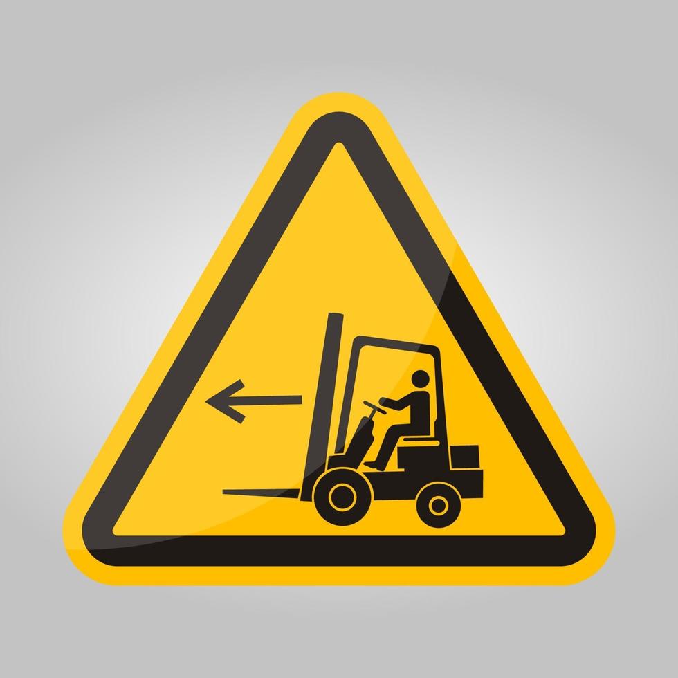 Forklift Point Left Symbol Sign Isolate On White Background,Vector Illustration EPS.10 vector